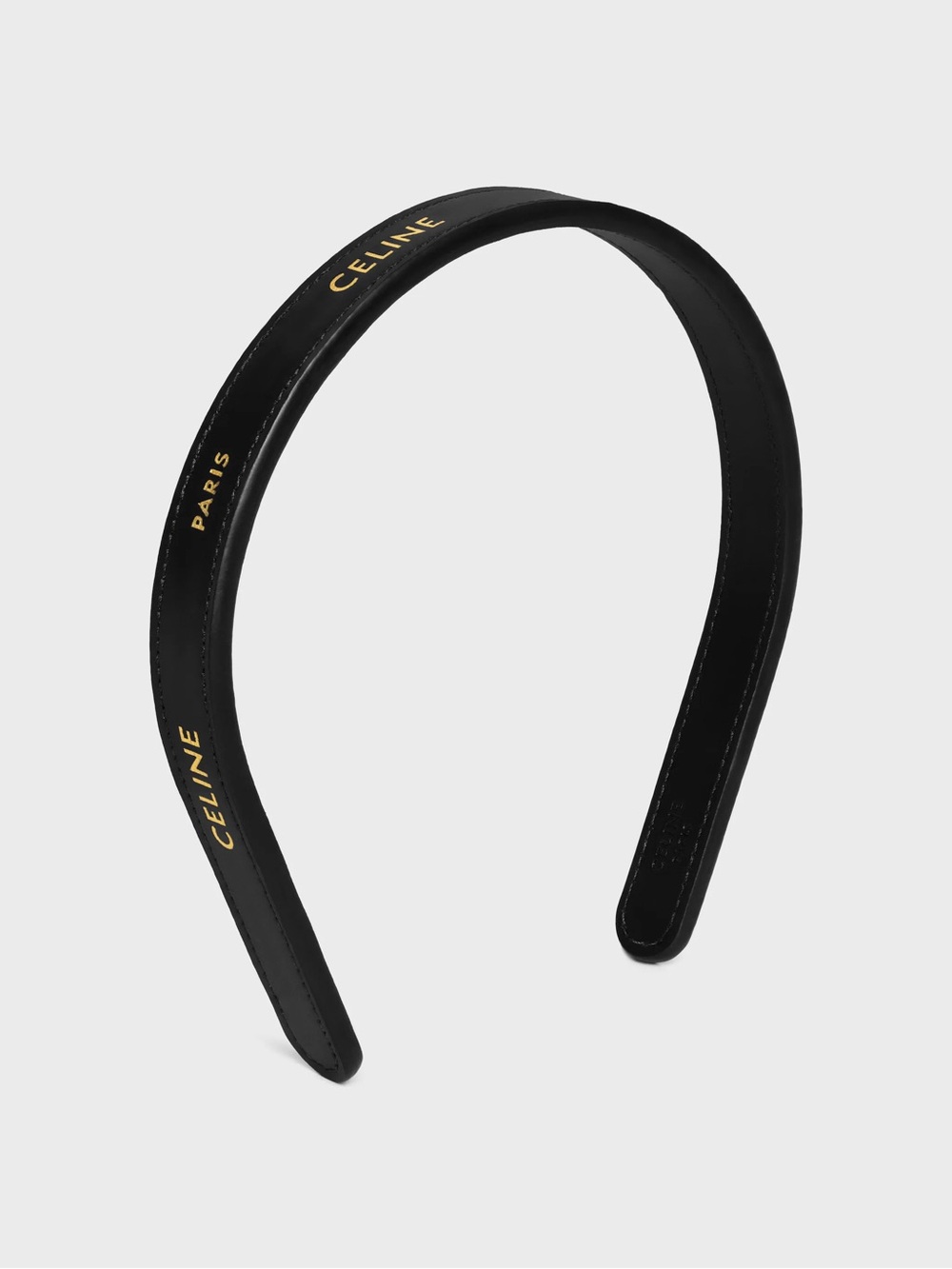 Celine Black Headband with Gold CELINE & PARIS Lettering